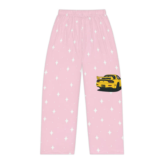 Pink RX-7 Themed Women's Pajama Pants - Fun & Cozy Sleepwear for Car Enthusiasts