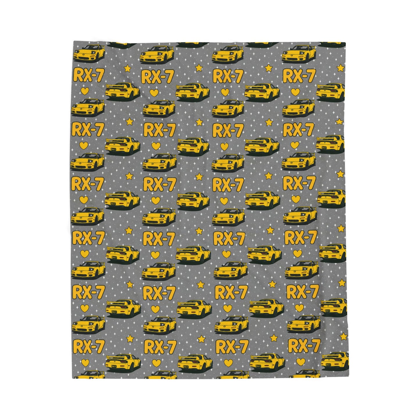 RX-7 Car Lovers Velveteen Plush Blanket | Cozy Throw for Auto Enthusiasts, Gift for Car Lovers, Unique Car Decor, Blanket with RX-7 Design